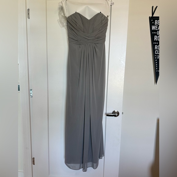 David's Bridal Gray Maxi Dress - Picture 1 of 4